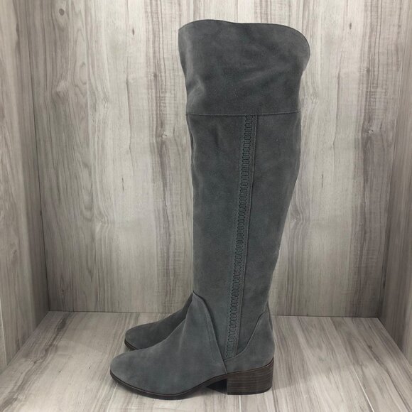 Vince Camuto OTK Boots Womens 8.5M Kochelda Gray Suede Over The Knee - Picture 2 of 12
